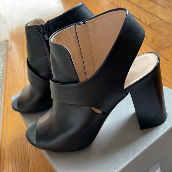 Club Monaco, booties, open toe, heeled sandals, black, size 39.5 - Picture 5 of 10